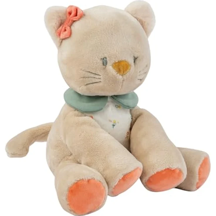 Nattou Plüschkatze Mila, 32 cm großes Kuscheltiertier aus weichem Nicki-Stoff, für Babys ab Geburt – Bild 2