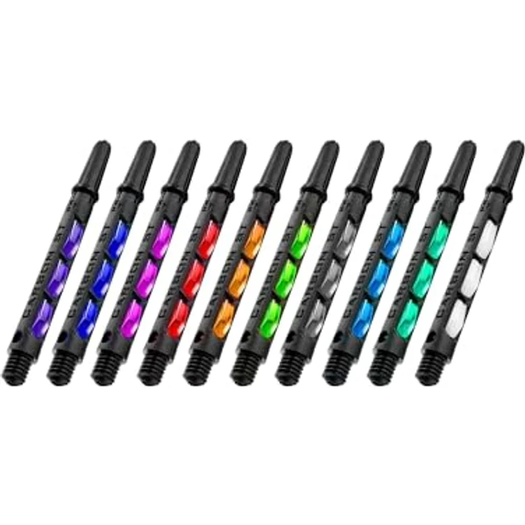 Harrows Carbon ST Dartschäfte mit Pyramidenringen, Medium, rot, Set mit 3 Schäften – Bild 5
