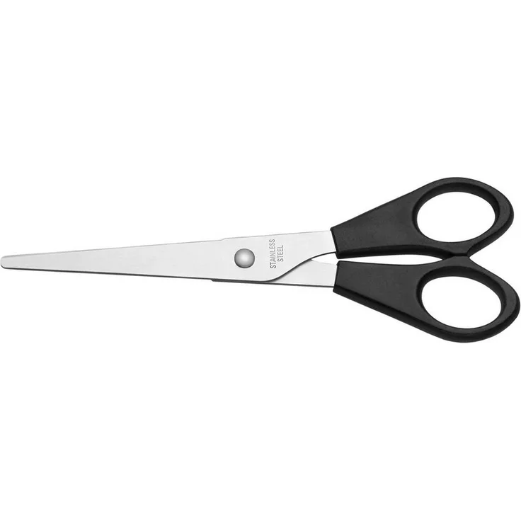 WESTCOTT Papierschere E-34160 BP, 14,8cm rostfrei mit ergonomischem Griff aus 100% recyceltem Kunststoff, schwarz