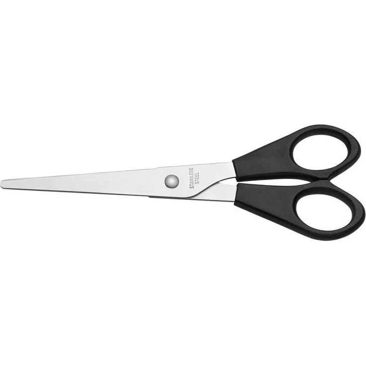 WESTCOTT Papierschere E-34160 BP, 14,8cm rostfrei mit ergonomischem Griff aus 100% recyceltem Kunststoff, schwarz