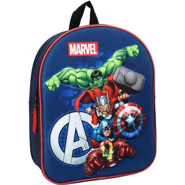 Vadobag Marvel Rucksack 3D Avengers See the Light, Kindergartenrucksack mit verstellbaren Tragegurten, 32 cm, abwaschbar, Polyester – Bild 1