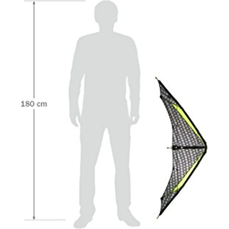 HQ HIGH QUALITY DESIGN HQ Little Arrow, Zweileiner Lenkdrachen Speed & Power für Jugendliche und Erwachsene, 43x118cm, inkl. 50kp Dyneemaschnüre 2x25m auf Winder mit Schlaufen, 2-8 Bft, in verschiedenen Farben – Bild 4