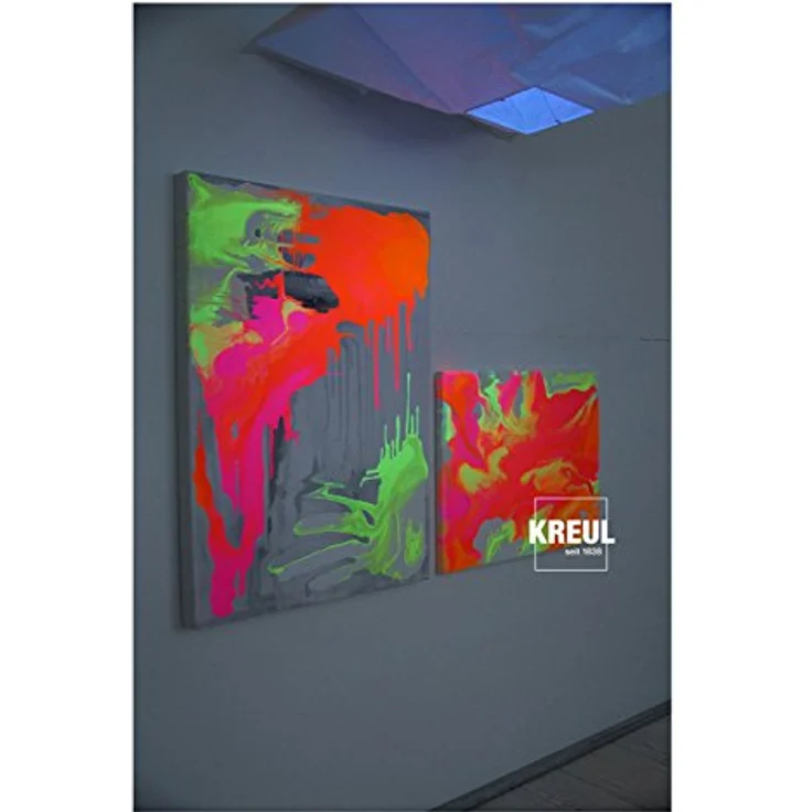 KREUL Solo Goya Triton Acrylfarbe fluoreszierend grün, 750 ml, schnell trocknend, matt, wasserbasierend, studioqualitativ, gut deckend, vielseitig einsetzbar – Bild 4