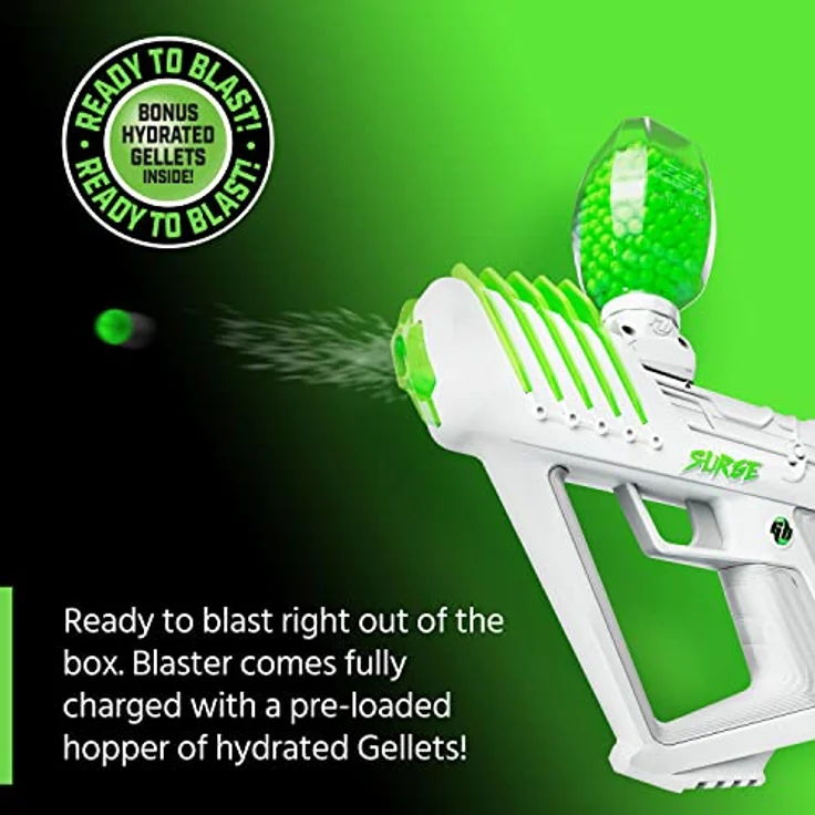 Gel Blaster Surge Original - Erweiterte Reichweite von über 100 Metern - Schnelle und leistungsstarke 170 FPS - Halb- und Automatikmodus - Kit enthält Schnellladegerät und mehr – Bild 2