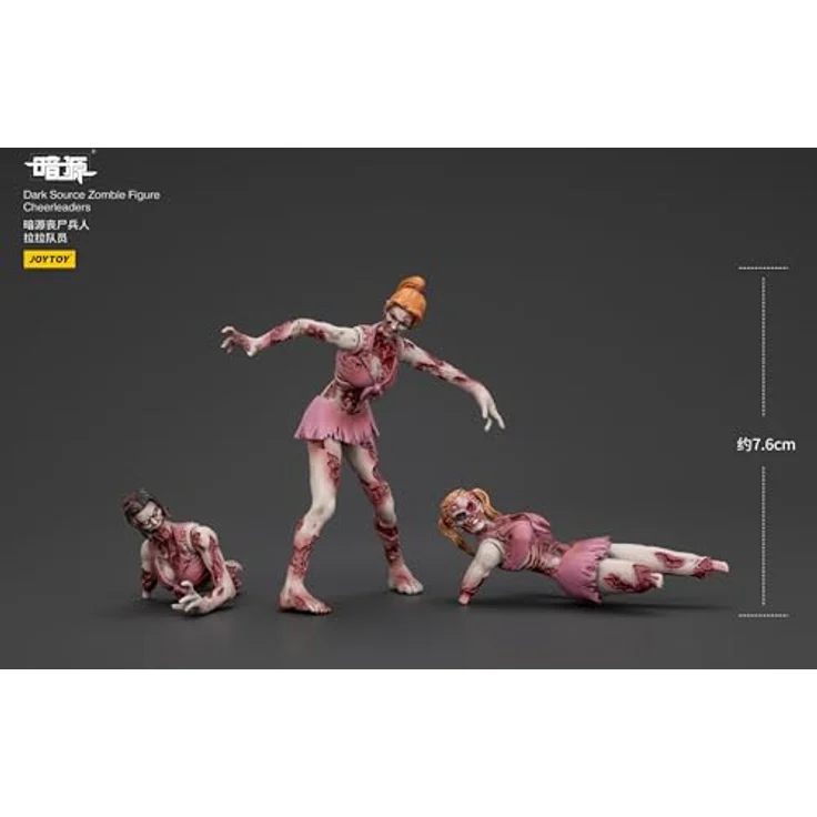 Joy Toy Zombie Dark Source Actionfiguren 3er-Pack Cheer Leaders, 8 cm mit Zubehör in Fensterbox – Bild 7