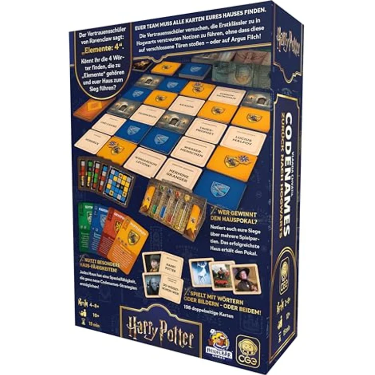 Czech Games Edition Codenames: Zurück nach Hogwarts, Brettspiel für 4-8 Spieler, Deutsch, ab 14 Jahren, mit einzigartigen Hausfähigkeiten und Hauspokal – Bild 2