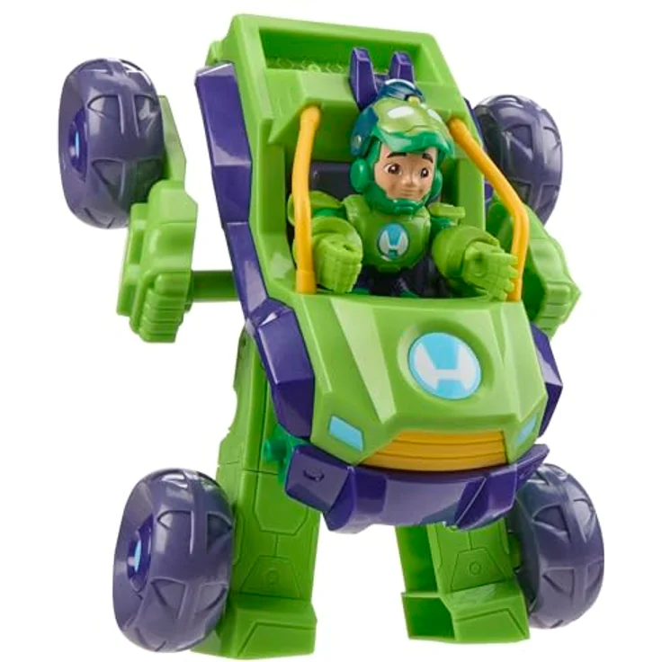 Marvel Iron Man and his Awesome Friends Iron Hulk 2-In-1 Mech-Anzug & Fahrzeug, 7,6 cm bewegliche Action-Figur mit Helm und Verwandlungsfunktion – Bild 1