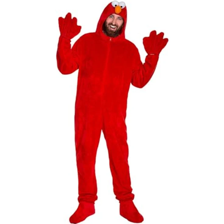 Maskworld Die Sesamstraße Elmo Kostüm - rot - Größe: XXL - Offizielles Lizenzkostüm mit Kapuze und Handschuhen – Bild 2
