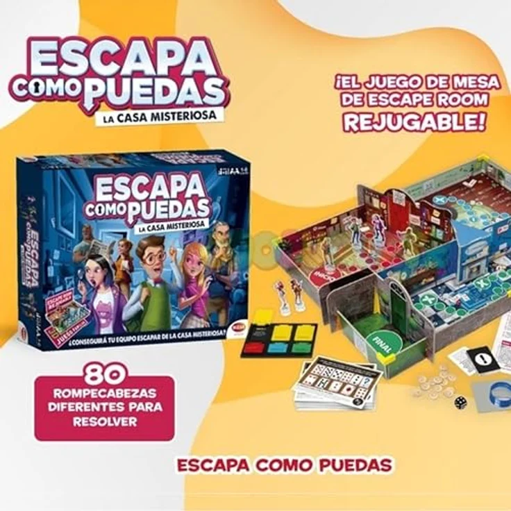 Bizak Escape Room Familienspiel 64361145, wiederspielbar mit mehreren Räumen und versteckten Rätseln – Bild 2