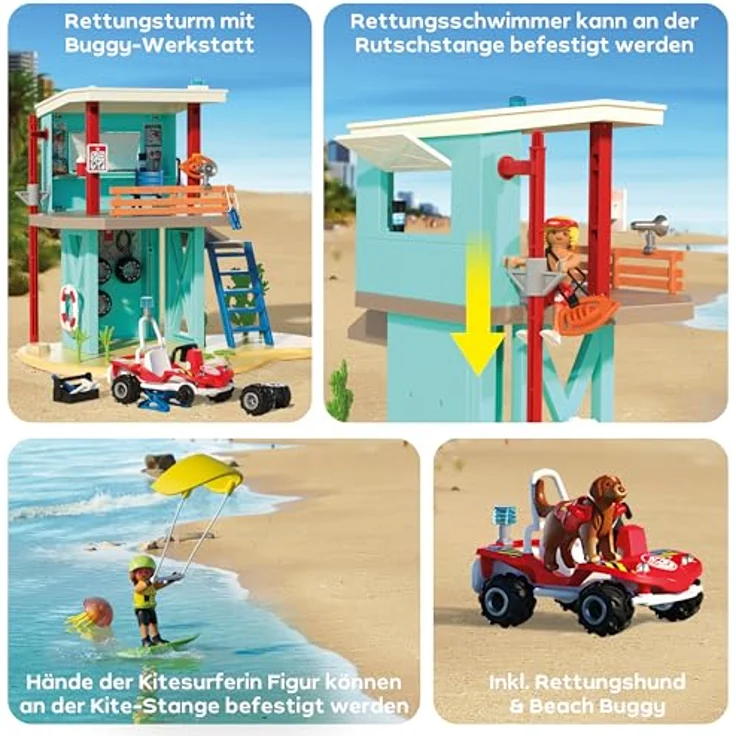 PLAYMOBIL Vacation on The Beach 71903, Rettungsturm mit Beach Buggy und umfangreichem Zubehör, Spielzeug für Kinder ab 4 Jahren, fördert Kreativität und Abenteuerlust – Bild 4