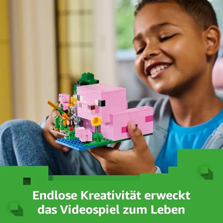 LEGO Minecraft Das Babyschwein-Haus, Bauspielzeug mit Zombie-Piglin im Wald-Biom, Geschenk für Mädchen und Jungen ab 7 Jahren 21268 – Bild 5