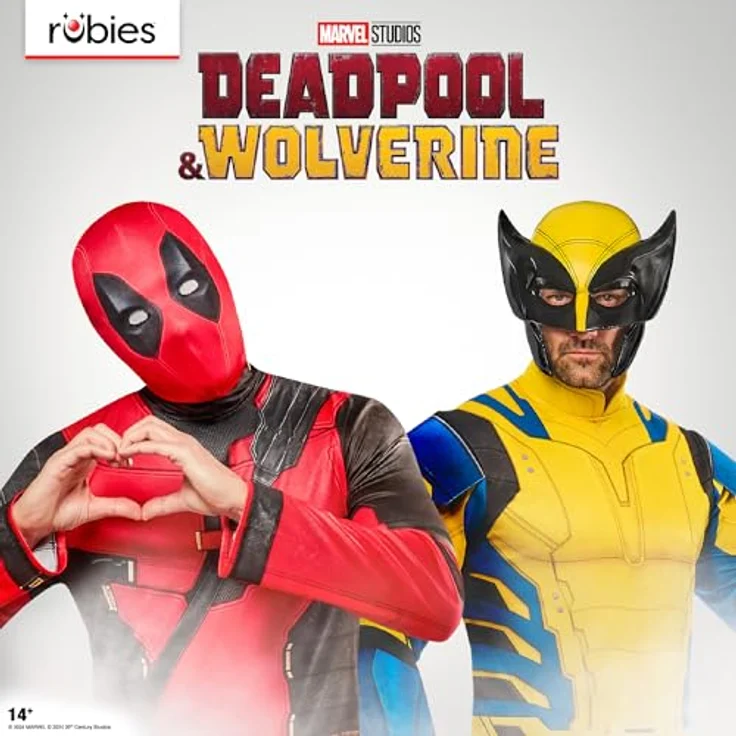 Rubie's 1001390M Deadpool Wolverine Kostüm für Erwachsene, Mehrfarbig, M, Jumpsuit mit Maske und Krallenhandschuhen – Bild 5