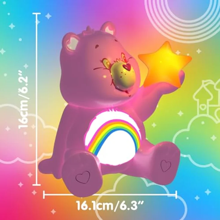 Paladone Die Glücksbärchis Leuchte Jubelbär, batteriebetriebene Dekotischlampe für Kinderzimmer mit sanftem Licht – Bild 6