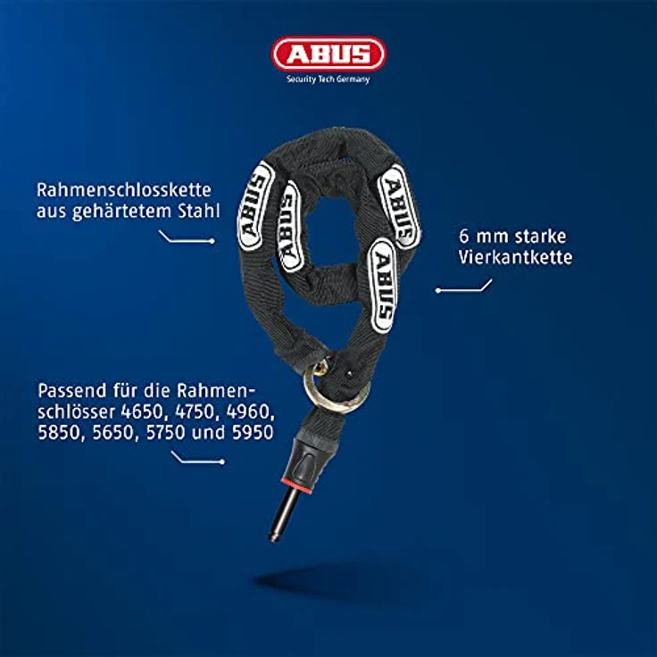 Abus Adapterkette 5950/5850/5650/4960 Pro Tectic/Pro Shield L 85 cm D 6 mm schwarz – Bild 4