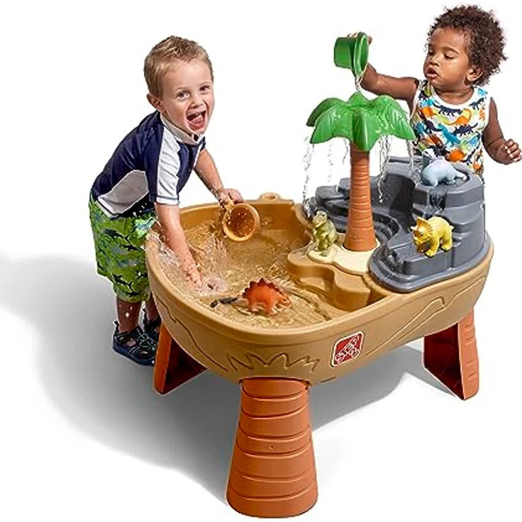 Step2 Dino Dig Sand & Wassertisch mit Dinosaurier & Jungle | Wasserspieltisch für Kinder mit 7-teiligem Zubehör Set | Wasserspielzeug / Sandtisch für den Garten – Bild 2