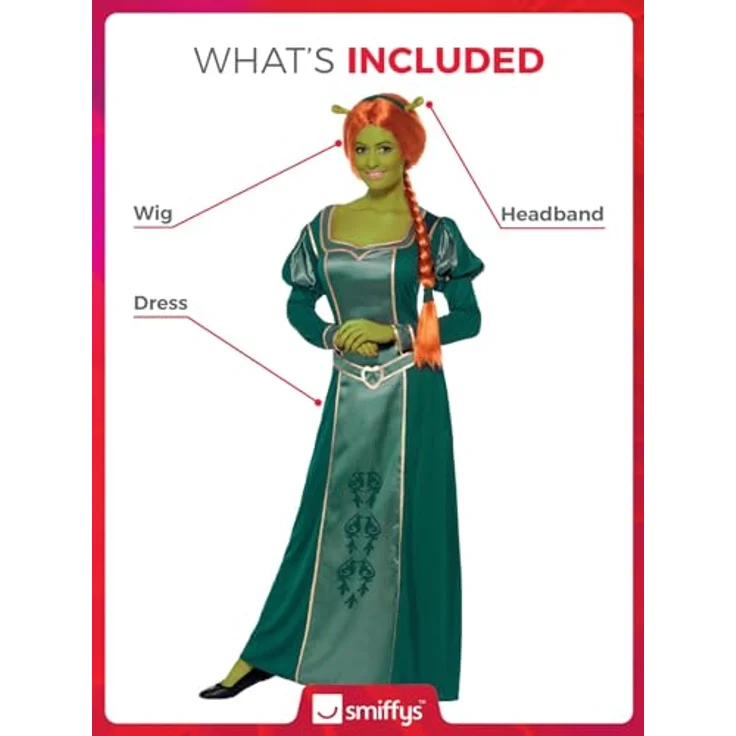 Smiffys Shrek Fiona Costume (M) - Authentisches Partyzubehör, perfekt für Partys zu jeder Jahreszeit – Bild 4