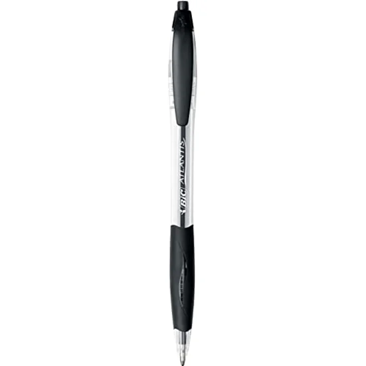 Bic Atlantis Classic, Clip-on Nachfüllbarer Kugelschreiber, schwarz, 36 Stück – Bild 2