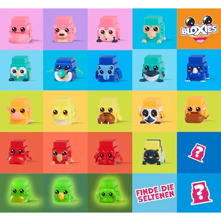 Simba Bloxies Figur Serie II, Tier-Baustein zum Stapeln und Sammeln, 4,5 cm mit lustigem Bewegungseffekt, Auswahl per Zufallsprinzip, 2 Stück, Spielzeug ab 3 Jahren – Bild 4