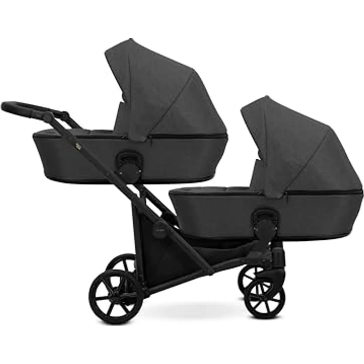 Kunert BRAV DUO Zwillingskinderwagen 2 in 1, graphit/schwarz, mit Aluminiumrahmen, mehrfach verstellbaren Sitzen, Zubehör und Sicherheitsmerkmalen – Bild 2