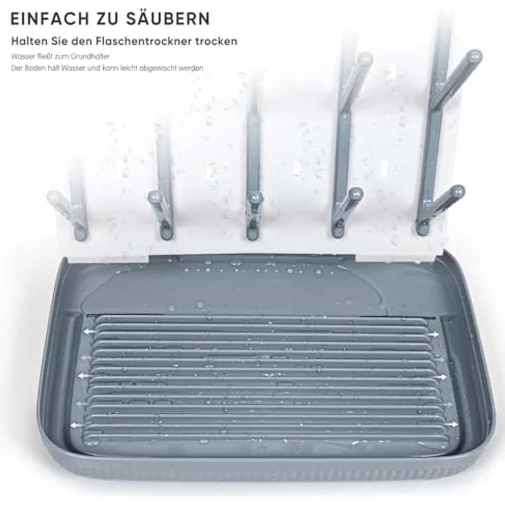 Termichy Trockenständer Babyflaschen, großer vertikaler Flaschentrockner-Halter für bis zu 15 Babyflaschen, BPA-frei, platzsparend, 29 x 30 x 32 cm – Bild 3