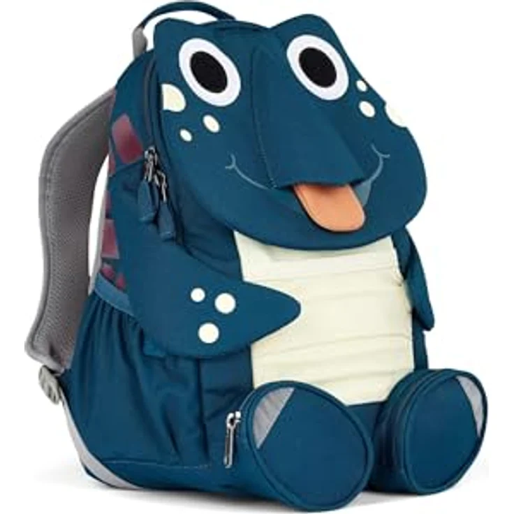 Affenzahn Kindergartenrucksack, Kindergartentasche mit gestickten Details, reflektierenden Elementen und flexiblem Stauraum, Blau – Bild 3