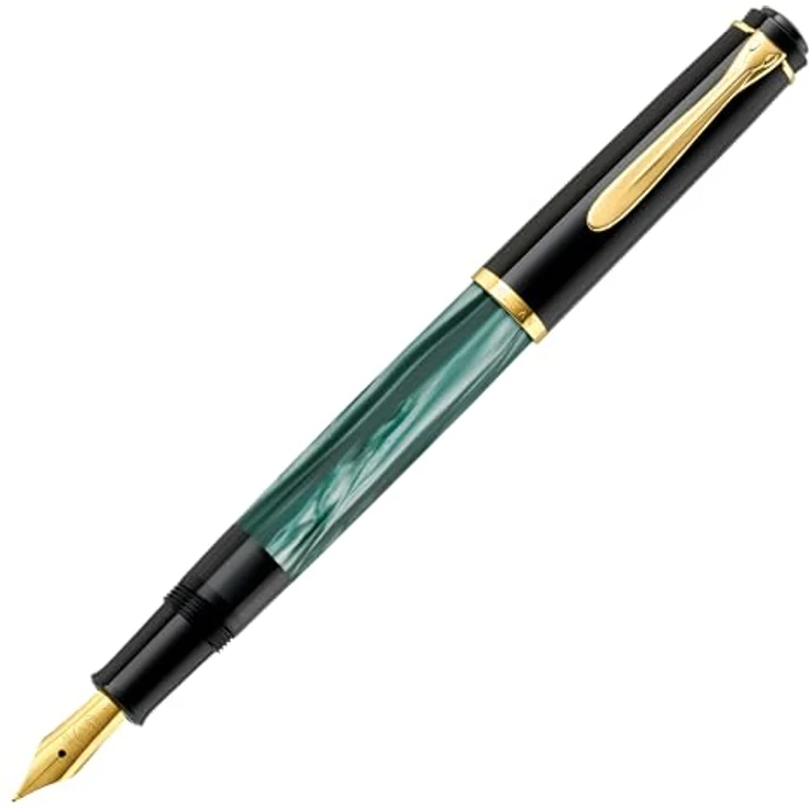Pelikan Füllfederhalter Classic M200, Grün-marmoriert mit M-Federbreite im Geschenk-Etui – Bild 2