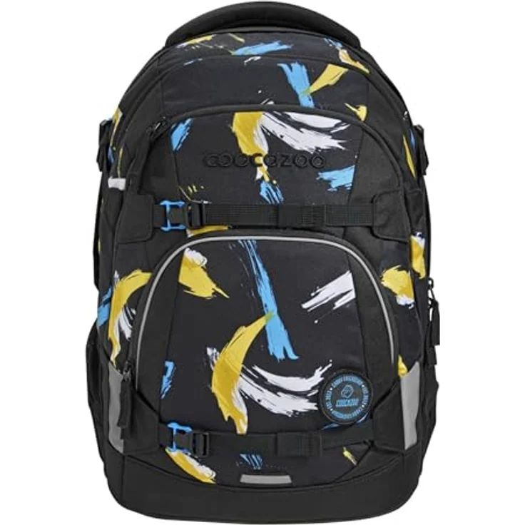 coocazoo Schulrucksack Mate, wasserdichtes Polyester, höhenverstellbare Schulterträger, geeignet für Körpergröße 135-180 cm, mit Air-Mesh Rückenpolsterung, schwarz – Bild 1