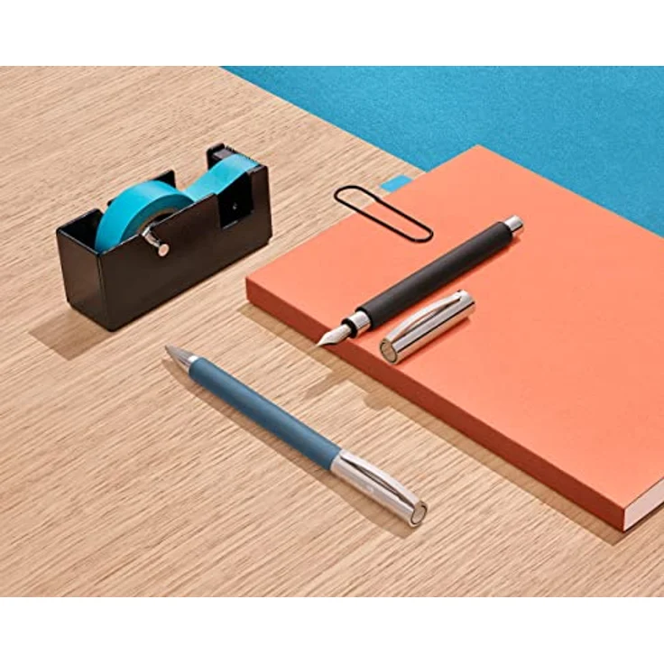 Faber-Castell Ambition, Drehmechanismus Schreibstift aus Edelharz und Edelstahl in Blau mit hochglanzverchromten Endstücken, Strichstärke B – Bild 3