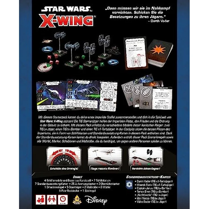 Atomic Mass Games Star Wars: X-Wing 2. Edition - Galaktisches Imperium Staffel, Starterpack mit TIE/Jägern und umfangreichem Spielmaterial (Deutsch) – Bild 6