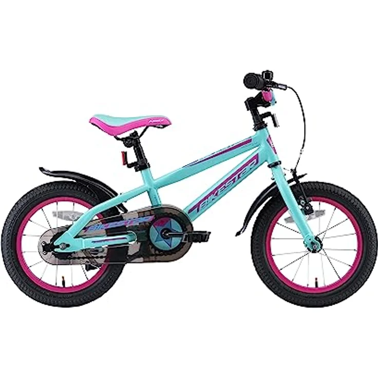 BIKESTAR Kinderfahrrad 14 Zoll für Mädchen und Jungen ab 4 Jahre | Kinderrad Urban Jungle | Türkis & Berry | Leicht, Stabil, Sicher | Risikofrei Testen – Bild 2