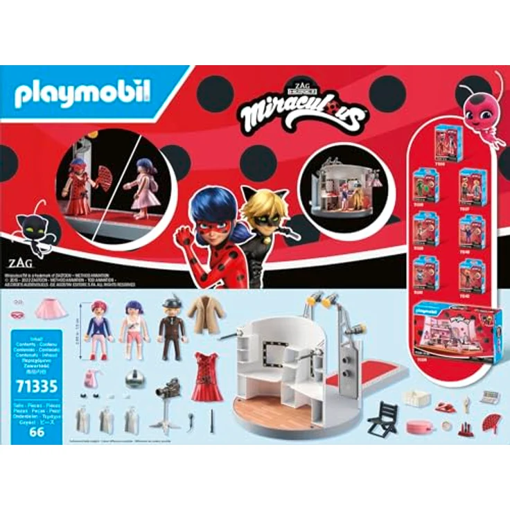 PLAYMOBIL Miraculous 71335, Gabriels Fashion Show mit Marinette, Adrien und Nadja, vielseitiges Spielzeug ab 4 Jahren, robustes Design ohne chemische Reinigung – Bild 5