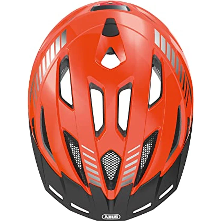 ABUS Stadthelm Urban-I 3.0 - Fahrradhelm mit Rücklicht, Schirm und Magnetverschluss - Orange, Größe S – Bild 4