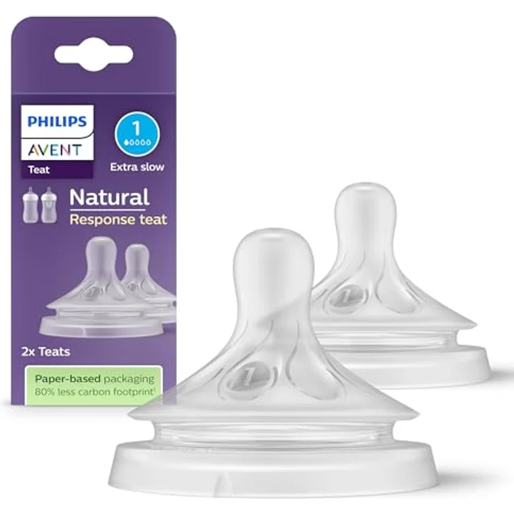 Philips Avent Natural Response Sauger – 2x Sauger für Babyflaschen mit Durchflussstärke 1, für Neugeborene ab 0 Monaten, BPA-frei (Modell SCY961/02) – Bild 2