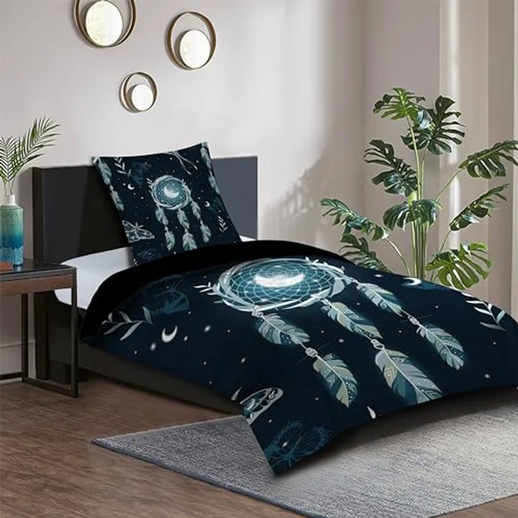 Sanilo® Bettwäsche 135x200 cm, 100% feinste Baumwolle, 2-teilig, Oeko-TEX Zertifiziert, Traumfänger Design – Bild 2