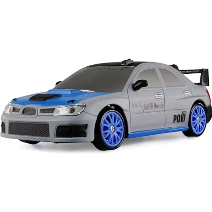 Amewi Drift Sport Car 4WD 1:24 RC ferngesteuert RTR grau, LED-Frontbeleuchtung, Zusatzreifen mit Gummiauflage – Bild 2