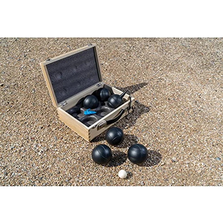 LAGUIOLE Petanque-Set, Boule-Spiele mit 6 Metallkugeln, Zielkugel und magnetischem Kugelfang – Bild 2