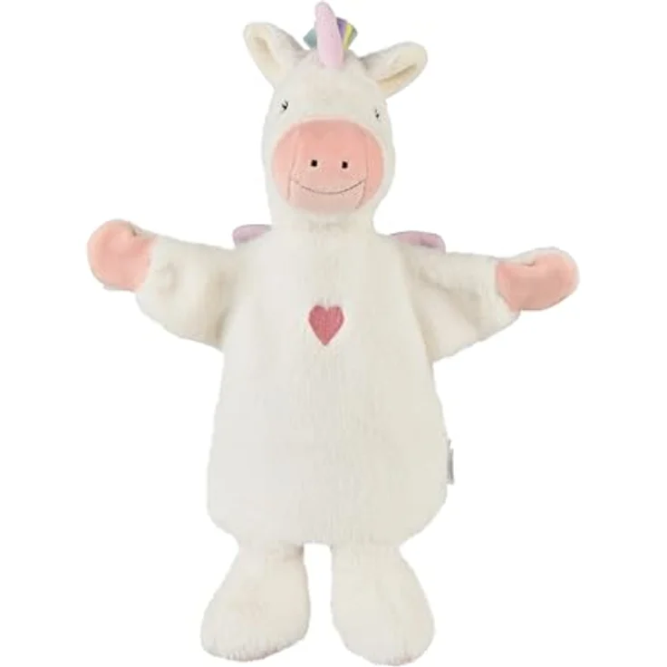 Sterntaler Handpuppe Einhorn, aus weichem Flausch mit samtigen Details, süße Stickerei, wattiert, 32 × 26 × 10 cm – Ecru – Bild 4