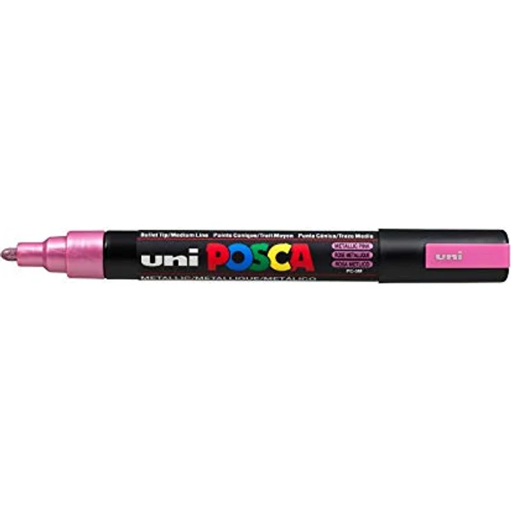 uni-ball 182520 - POSCA Marker mit mittelfeiner Rundspitze, 8er Set, Metallic – Bild 5
