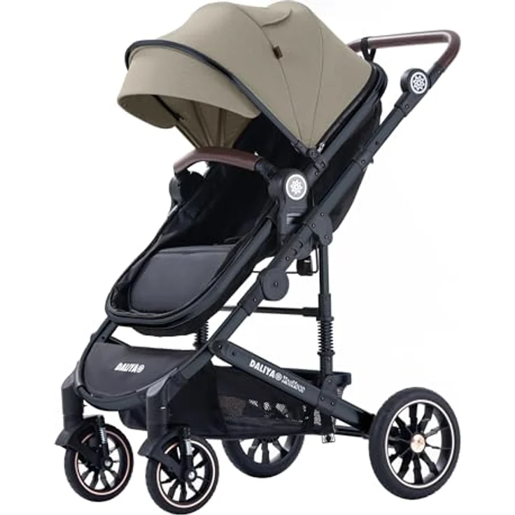 Daliya® NEOMOVE 2in1 Kombikinderwagen, Babywanne & Sportsitz, Alu-Rahmen, leicht und stabil, großen Einkaufskorb, Schwarz/Beige – Bild 9