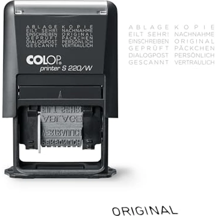 COLOP Textstempel Printer S 220/W N, selbstfärbend schwarz, 2,6 cm Abdruckbreite, ohne Logo – Bild 3