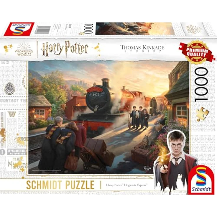 Schmidt Spiele 58428 Thomas Kinkade, Wizarding World, Harry Potter, Hogwarts Express, 1000 Teile Puzzle, bunt – Bild 1