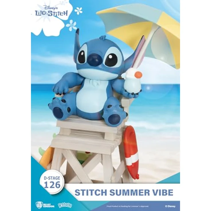 Beast Kingdom Disney D-Stage PVC Diorama Stitch Summer Vibe, 16 cm, detailreiches Sammlerstück mit Sockel – Bild 2