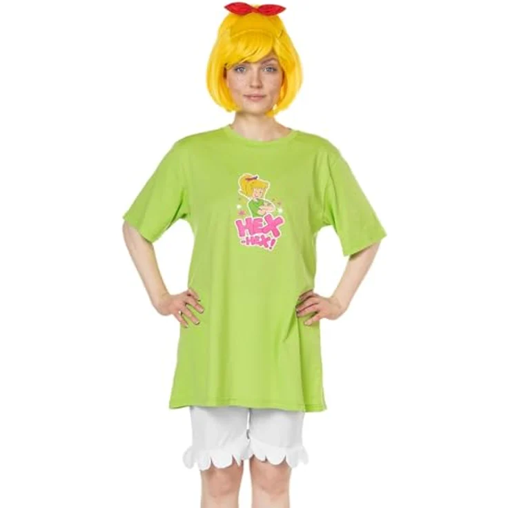 Maskworld Bibi Blocksberg Kostüm für Erwachsene, hellgrünes Shirt und weiße Rüschenhose, Größe L, ideal für Halloween und Karneval – Bild 4