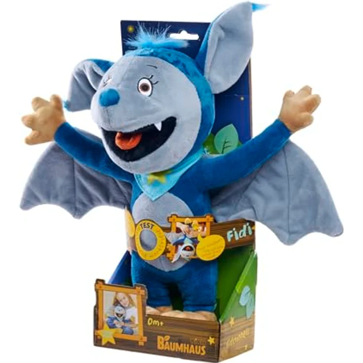 Simba Fidi Fledermaus Funktionsplüsch, lustige Wortspiele, 35cm Plüschfigur, ab den ersten Lebensmonaten – Bild 3