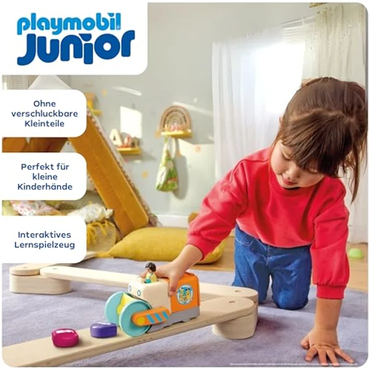 PLAYMOBIL JUNIOR Müllsammelfahrzeug, Spielzeug ab 1 Jahr, fördert motorische Fähigkeiten, nachhaltig aus über 90% bio-basiertem Kunststoff, 71774 – Bild 3
