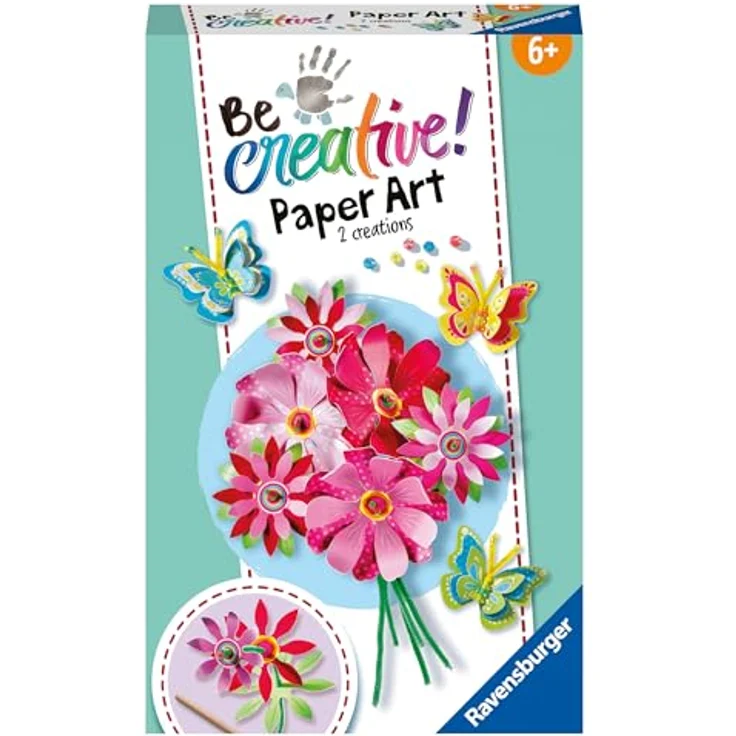 Ravensburger 23678 BeCreative Paper Art Flowers & Butterflies, DIY für Kinder ab 6 Jahren - Preisvergleich – Bild 1