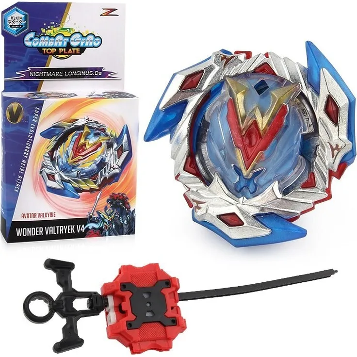 JTI GmbH Combat Gyro Top Plate - Wonder Valtryek V4, Mehrfarbiges Starterpaket mit Launcher und Aufklebern für Kinder ab 3 Jahren