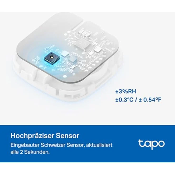 TP-Link Tapo T310 Smart Temperatur- und Luftfeuchtigkeitsmonitor, Hochpräziser Sensor, App-Benachrichtigungen, Kostenlose Datenspeicherung, Flexibel Platzierbar, Hub H100 erforderlich – Bild 4