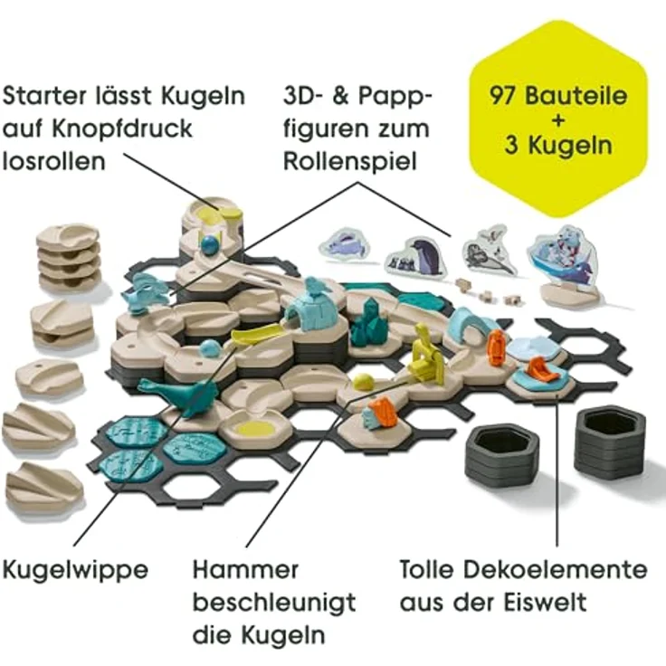 Ravensburger GraviTrax Junior Starter-Set L Ice - Erweiterbare Kugelbahn für Kinder, Murmelbahn aus umweltfreundlichen Materialen mit Themenwelten, Lernspielzeug und Konstruktionsspielzeug ab 3 Jahren – Bild 2
