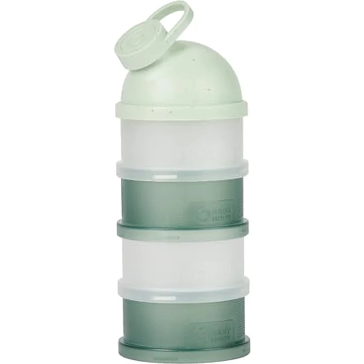 Babymoov Babynahrungsbehälter Milchpulver-Portionierer, ergonomisch mit 4 luftdicht verschlossenen Fächern für bis zu 12 Messlöffel pro Fach, transparent und spülmaschinenfest – Bild 1